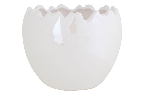 Déco table oeuf carved 11x11x9cmh crème FS